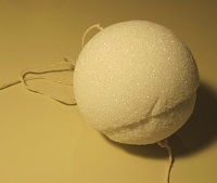 Start of ice planet prop, styrofoam ball