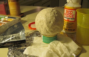 Ice planet prop, after application of Paperclay