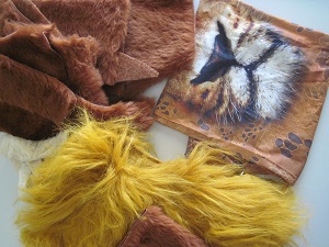 cosplay materials gathered for making T'Ana from Star Trek Lower Decks