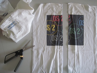 tee shirt back with graphic, cut in 2 pieces