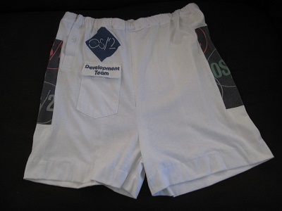 front of completed polo short